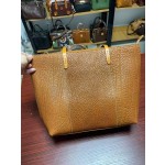 Thickened vegetable-tanned leather horizontal tote bag